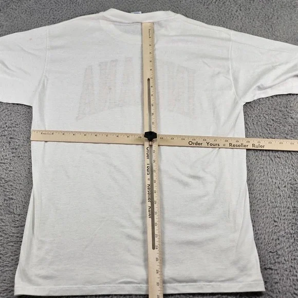 Vintage Indiana Hoosiers Shirt Mens XL White NCAA Basketball Jerzees 90s Tee - Picture 10 of 12